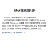 燕山石化计费系统数据库迁移;人工智能与机器人产业平台应用案例