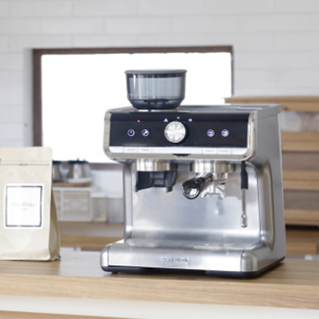 乐呵呵小精灵意式咖啡机 家用小型 研磨奶泡一体商用半自动咖啡机 LHH-5020;章鱼通智能产品
