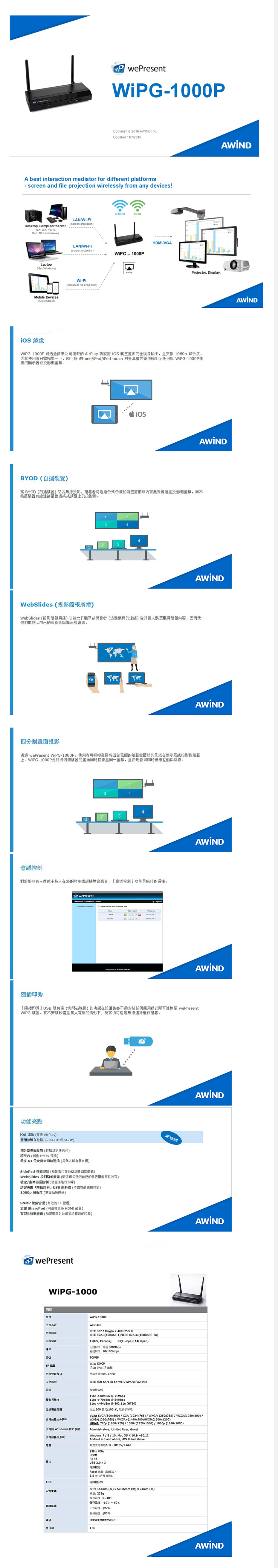 wePresent WiPG-1000P无线多屏互动投影网关无线手机投屏支持Airplay屏幕镜像.jpg